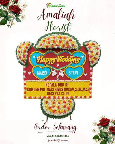Karangan Papan Bunga Pernikahan di Jayamulya